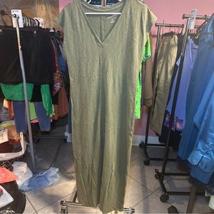 Universal Thread Asymmetrical Dress in Olive Green